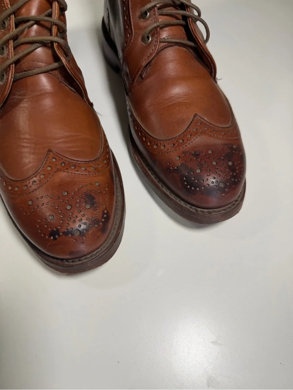 Allen Edmonds Men’s Leather Wingtip Brogue Lace-Up Boots Size 9.5 D